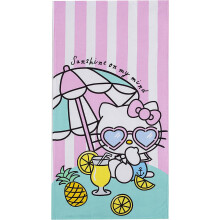 Luoteis Hello Kitty vaaleanpunainen rantapyyhe 27"" x 54"" ryppytön nukkaamaton pehmeä imukykyinen trooppinen loma