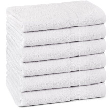 Towel and Linen Mart Lot de 6 serviettes de bain de taille moyenne, 100 % coton, blanc, schage rapide, super absorbantes, lgres, douces au tou