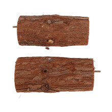 2 Stück Holz-Vogelstange für alle Vögel, 6-7cm x 15cm
