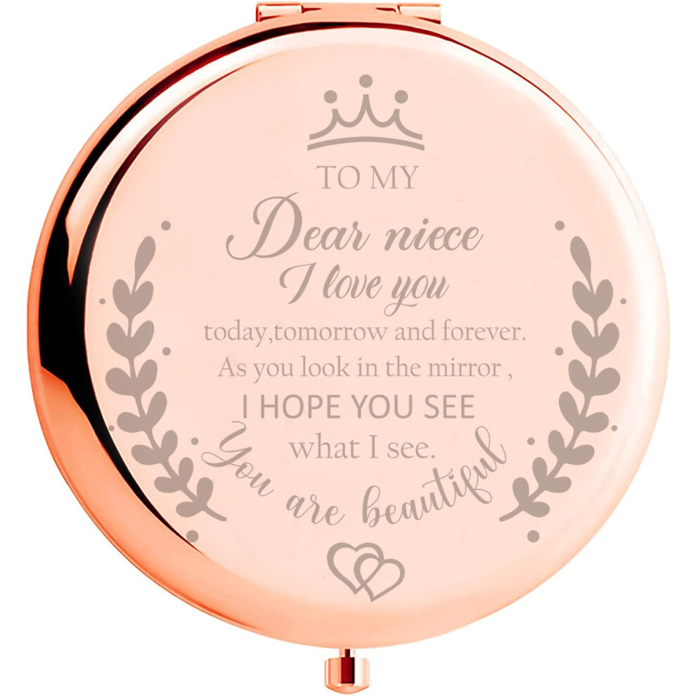 Soulpetals Niece Gifts Compact Mirror For Niece From Aunt To My Niece Makeup Mirror Birthday Gifts For Niece From Auntie Uncle Gifts For Niece Bi