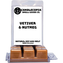 Candlecopia Vetiver & Muskatnuss, stark duftende, handgegossene, vegane Wachsschmelze, 12 duftende Wachswrfel  6,4 Unzen in 2 x 6 Packungen