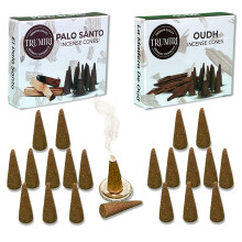 Fstlotobozok - 20 db tobozos tmjnbol ll kombinlt csomag - 10 db Palo Santo + 10 db oud - Fstlokp - Illatostott tmjntobozok - Kpos tmj