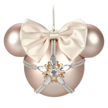Disney Minnie Mouse Icon Glazen Bal Ornament ? Roze Goud & Edelstenen