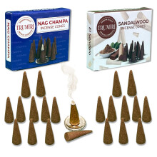 Fstlotobozok - Kombinlt csomag 20 db tobozos tmjn - 10 Nag Champa + 10 szantlfa - Tmjntobozok - Illatostott tmjntobozok - Kpos tmjn ill