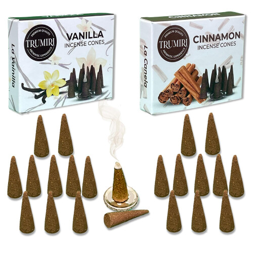 Wierook Cones - Combo Pack van 20 Cone Wierook - 10 Vanille + 10 Kaneel