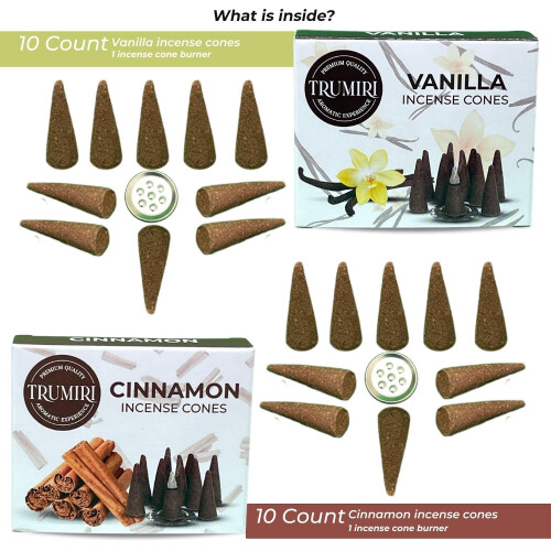 Wierook Cones - Combo Pack van 20 Cone Wierook - 10 Vanille + 10 Kaneel 1
