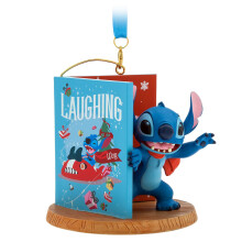 Disney Store Official Stitch Kerstkaart Sketchbook Ornament - Volledig Gesculptuurde Fig
