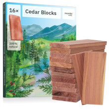 16 American Cedar Wood Blocks Stop Clothes Damage Wardrobe Freshener Premium American Cedarwood Planks for Fresh Scent in Drawers and Closets