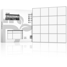 VViViD 11 Sheets Peel and Stick White Gloss Faux Ceramic Square Wall Tiles Self Adhesive Backsplash 12 x12 Kitchen Bathroom (11 sq. ft.)