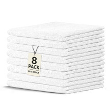 Crystal Ridge 100% cotone Premium panni per lavare 12""x12"" confezione da 8 asciugamani multiuso assorbenti morbidi al tatto per bagno, cucina e p