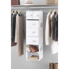 Whitmor Multifunctionele Hang Organizer met Lade-inserts - 5 Secties - Kleding Organizer - Wit