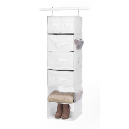Whitmor Whitmor Multifunctionele Hang Organizer met Lade-inserts - 5 Secties - Kleding Organizer - Wit 2