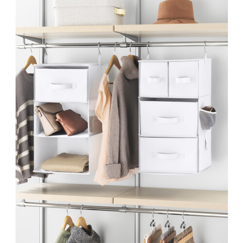 Whitmor Whitmor Multifunctionele Hang Organizer met Lade-inserts - 5 Secties - Kleding Organizer - Wit 1