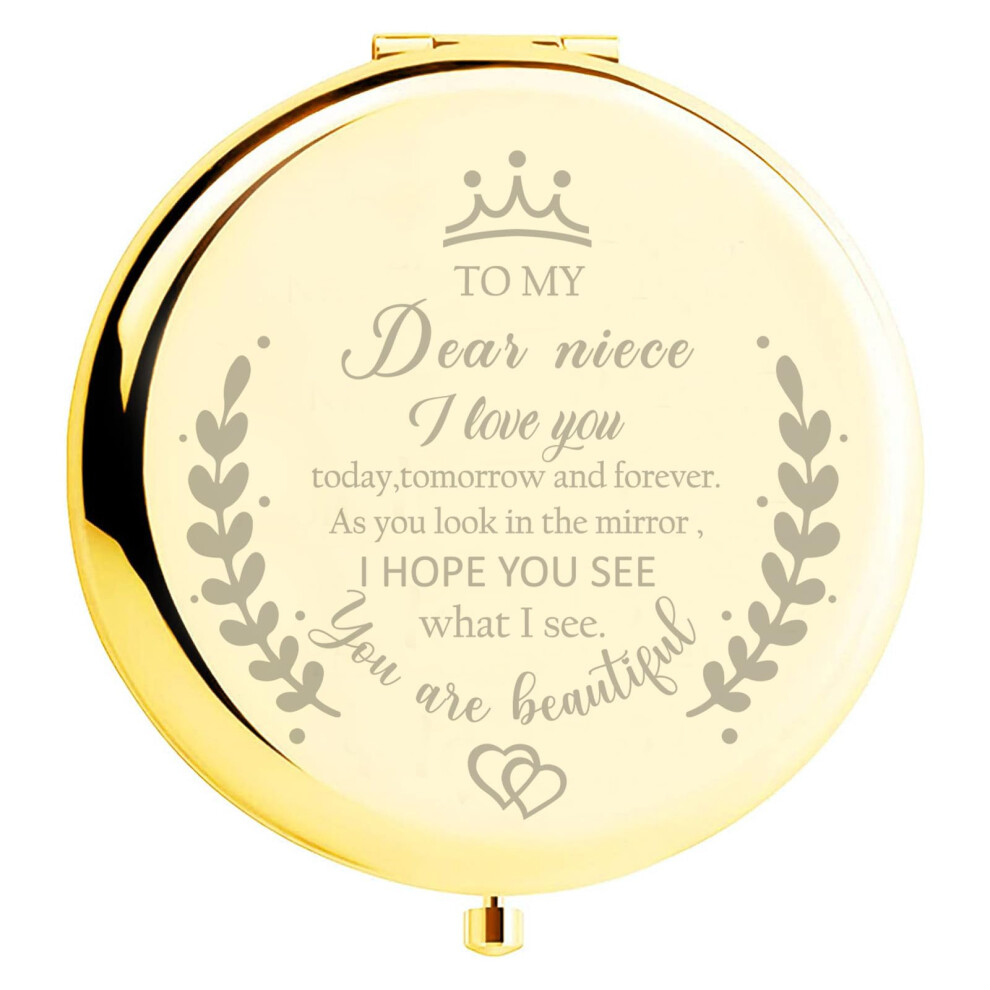 Soulpetals Niece Gifts Compact Mirror For Niece From Aunt To My Niece Makeup Mirror Birthday Gifts For Niece From Auntie Uncle Gifts For Niece Bi
