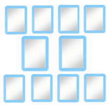 mpowtech Lot de 10 miroirs de casier magntiques bleus 12,7 x 17,8 cm - Miroir Iocker magntique Petits miroirs pour casier d'cole, salle de b