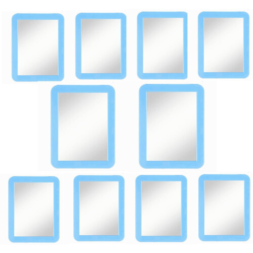 mpowtech 10er Pack blauer magnetischer Schultäscherspiegel, 5" x 7"