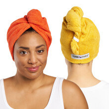 Turbie Twist 2-Pack Mikrofiber Hårtork för Skönhet, Resor, Gåvor - Hårturban för Rakt, Vågigt & Lockigt Hår - Premium Vård