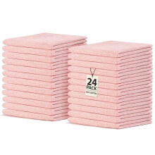 Crystal Ridge Salviette in Cotone Confezione da 24 - Salviette per la Doccia Viso e Corpo Asciugamani Multiuso Morbidi e Altamente Assorbenti per