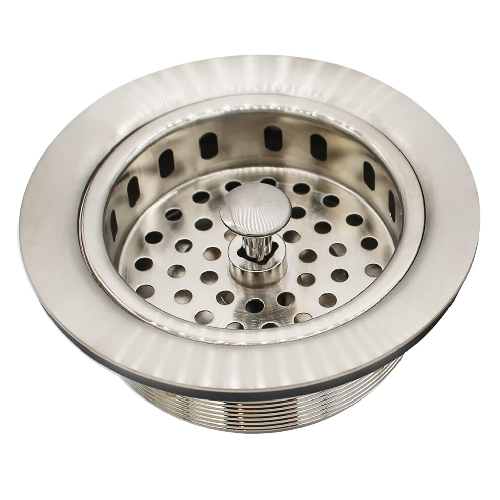 Westbrass D214-20 3-1/2"""" Post Style Large Kitchen Sink Basket Strainer Stainless Steel 747028214209