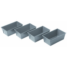 Chicago Metallic Commercial II Mini Stampo per Pagnotte, 5-3/4 x 3-1/4 x 2-1/4 Pollici, Grigio, 4 Pezzi