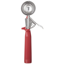 Winco Ice Cream Disher med rdt hndtag strrelse 24 IceCreamDishers rustfrit stl