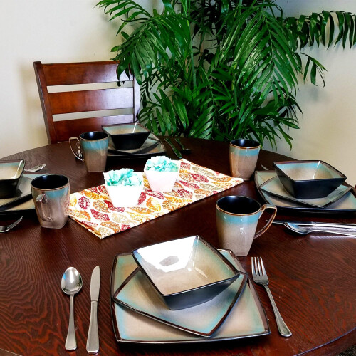 Gibson Elite Dinnerware 16 Piece Set Taupe 1