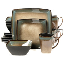 Gibson Elite Dinnerware 16 Piece Set Taupe