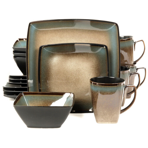 Gibson Elite Dinnerware 16 Piece Set Taupe