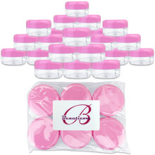 Beauticom Frascos de Viagem Pequenos Transparentes de 15g/15ml com Tampas para Maquiagem