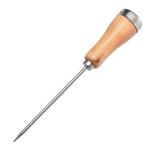 Stainless Steel Ice Axe Tool with Wooden Handle Small Ice Pick Crusher Awl Punch for Kitchen Bar and Picnic Use