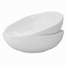 KX-WARE Miski do serwowania z melaminy -2 szt. 12-calowe wieksze miski do salatek/miski do mieszania Kolor bialy| Odporne na pekniecia miski ze 100%