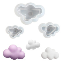 HiParty 3PcsSet 3D Nuage Forme Chocolat Silicone Moule Mousse Fondant Glaon Moule Pudding Bonbons Savon Bougie Cristal Rsine poxy Moules Cuiss