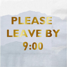 Creative Brands Slant Collections Cocktail/Beverage Paper Napkins 5"""" x 5"""" Please Leave By 9:00 20-Count