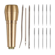 Leather Craft Kit with Essential Needles, Heavy Duty Copper Handle Awl, Perfect for DIY Leather Projects