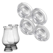 CairnCovers Glasdeckel fr Whisky-Glaswaren  Glasdeckel fr Whisky-Probierglser von Cairn Craft (4 CairnCover-Deckel ohne Gravur)