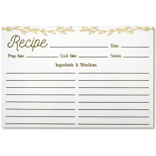 Dekali Designs Rustikale Rezeptkarten, 10,2 x 15,2 cm (50 Stck), doppelseitige Karteikarten mit niedlichem Blumenmuster