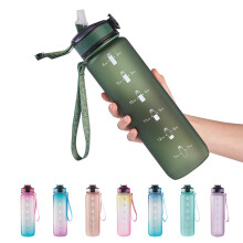 EYQ 32 oz vandflaske med tidsmark?r-b?restrop L?kagesikker Tritan BPA-fri S?rg for, at du drikker nok vand til Fitness Gym Camping Udend?rs Sport