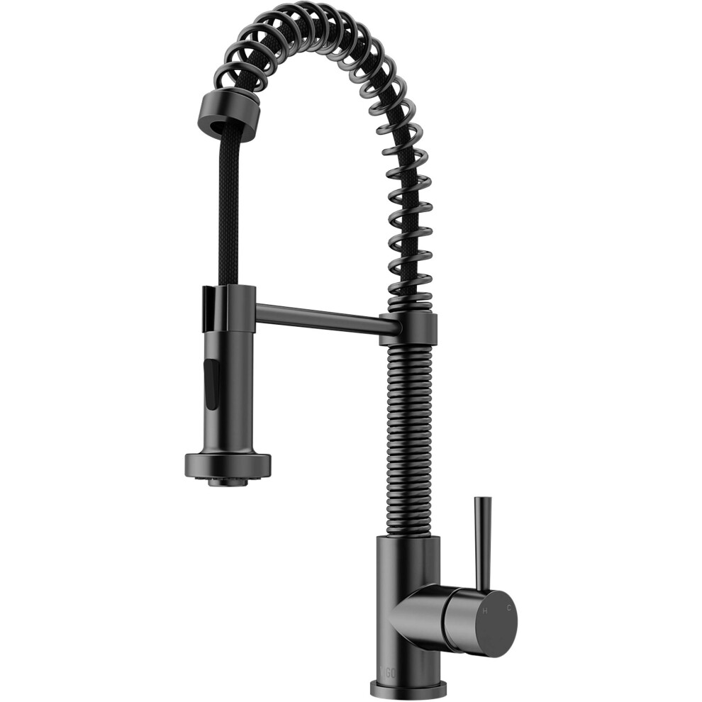 VIGO Edison 19'' H Single Handle PullDown Sprayer Kitchen Faucet in Graphite BlackVG02001GB-image-OPC-PJYFPYS-NEW