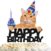 Dcoration de gteau joyeux anniversaire pour chat, choix de thme d'anniversaire pour chat, fournitures de dcoration de fte pour animaux de co