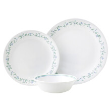 Corelle Dinnerware Set (12pc Set Country Cottage)-Dinner Set for 4 4 x: Dinner Plates Side Plates & Bowls 3 X More Durable Half The Space & Weight