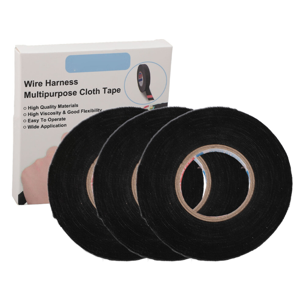 3pcs Wire Harness Cloth Tape Insulation Tape Flame
