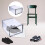 2Pcs Plastic Shoes Storage Box Grey Durable Stackable Organizer 4