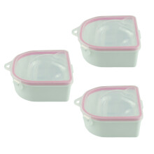 3Pcs Nail Care Soak Bowls White for Manicure Hand Treatment