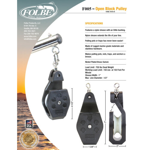 Folbe Open Block Krab Pot Katrol met Draai - F005 2