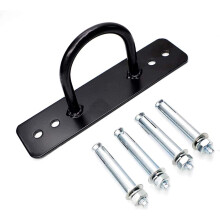 Kit de Anclaje para Cuerda de Batalla de Acero Inoxidable Montaje en Suelo o Pared para Entrenamiento Fitness (Negro)