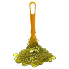 MR CHIPS Tillverkad i USA Uppgraderad Bingo Magnetic Wand & 200 bitar tums gula plastchips med metallringar - Std American Job