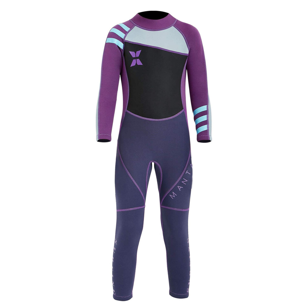 DIVE & SAIL Kid Girls 2.5mm Neoprene One Piece Wetsuits Long Sleeve Swimsuit UPF 50 UV Protection Rash Guard for Swimming Diving Surfing 89 Years