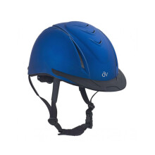 Ovation Casque d'quitation questre pour adultes, lger, confortable, rglable, profil bas, mtallique, casque d'colier, bleu L/XL