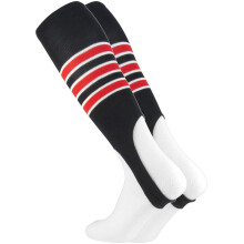 TCK-stribede baseballb?jler m?nster D (sort/hvid/skarlagenr?dt medium)