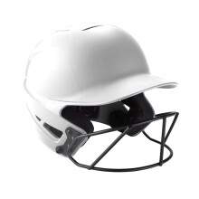 Kask do odbijania softballu Mizuno F6 Adult Fastpitch z maska, bialy, duzy/bardzo duzy